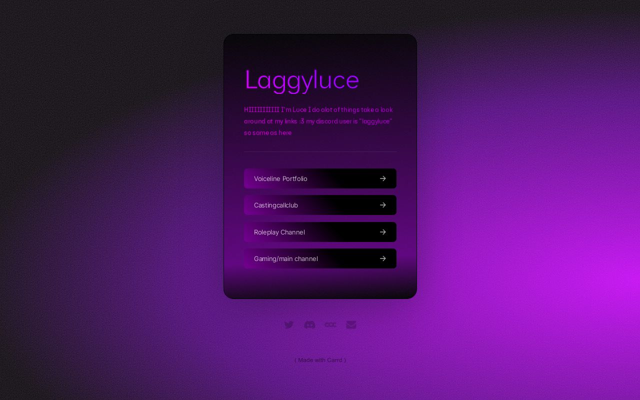 Laggyluce's Carrd